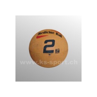 Medizinball aus Gummi, mit Ventil, 2 kg